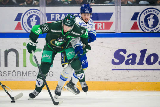 Färjestads Carl Jakobsson och Leksands Marcus Karlberg