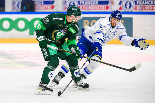 Färjestads Theodor Lennström och Leksands Jon Knuts