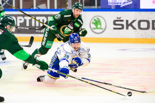 Färjestads Theodor Lennström och Leksands Olle Alsing