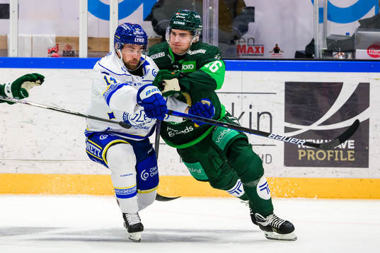 Leksands Oskar Lang och Färjestads Joel Nyström