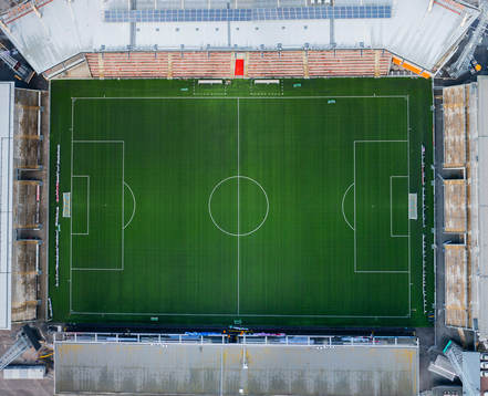 Drönarvy över Behrn Arena