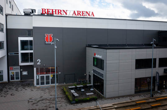 Drönarbild på Behrn arena