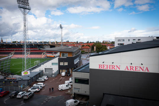 Drönarbild på Behrn arena