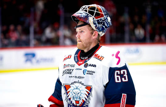 Linköpings målvakt Marcus Högberg deppar