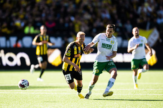 Häckens Mikkel Rygaard Jensen och Hammarbys Loret Sadiku