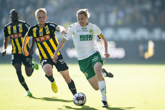 Häckens Tomas Olai Totland och Hammarbys Gustav Ludwigson