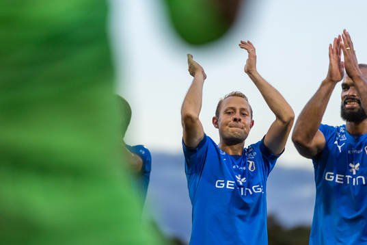 Halmstads Joel Allansson jublar