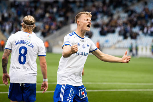 IFK Norrköpings Andri Lucas Gudjohnsen jublar