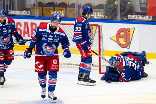 Oskarshamns Hynek Zohorna, Cameron Brace och målvakt Joe