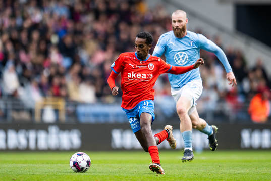 Helsingborgs Taha Ali och Malmö FFs Jo Inge Berget