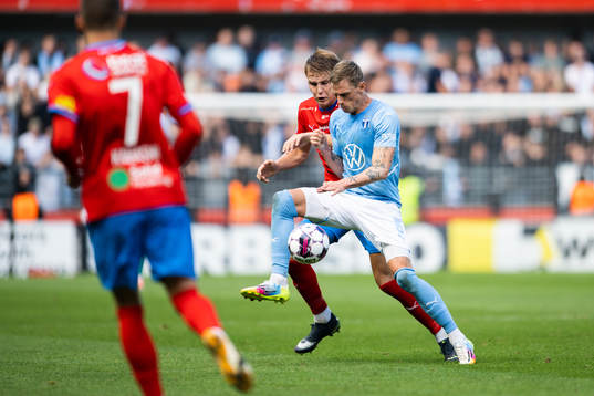 Helsingborgs Casper Widell och Malmö FFs Søren Rieks