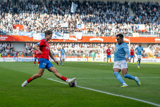 Helsingborgs Wilhelm Loeper och Malmö FFs Martin Olsson