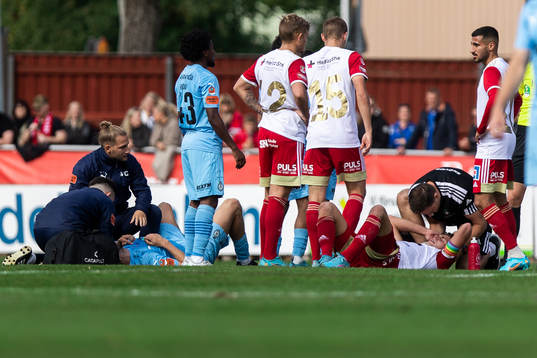 under fotbollsmatchen i Superettan mellan Skövde AIK och