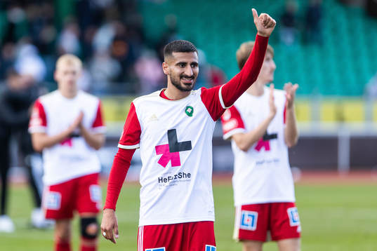 Skövde AIKs Elmar Abraham jublar