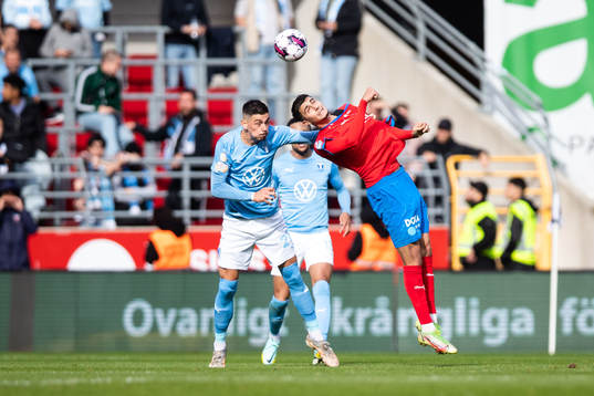 Malmö FFs Dennis Hadzikadunic och Helsingborgs Amar Muhsin