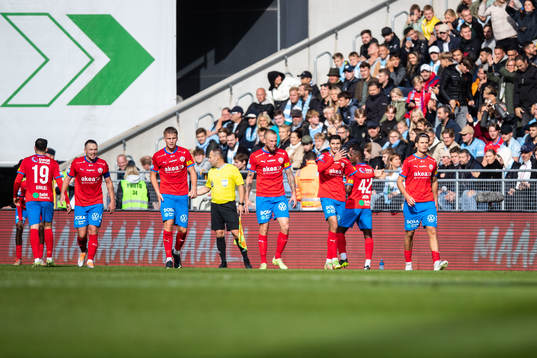 Helsingborgs spelare jublar