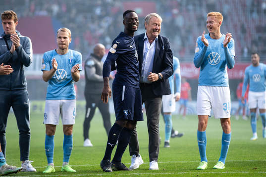 Malmö FFs tränare Åge Hareide och målvakt Ismael