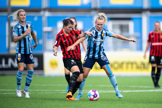 Brommapojkarnas Frida Boriero och Djurgårdens Tove Almqvist