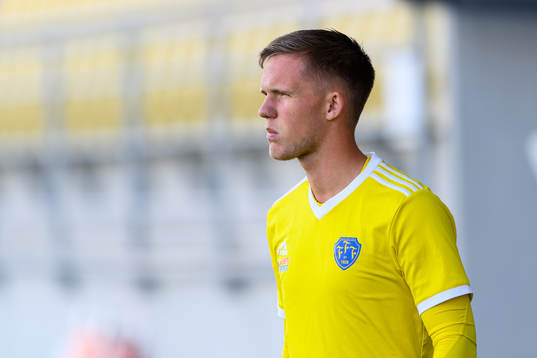 Falkenbergs Tim Stålheden före fotbollsmatchen i Ettan