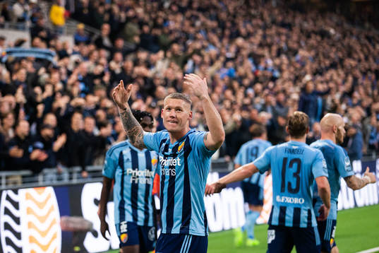 Djurgårdens Victor Edvardsen jublar