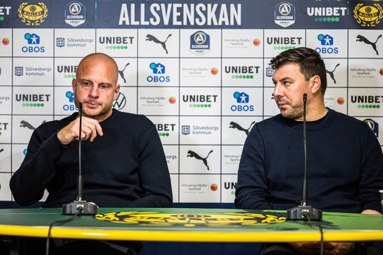 Mjällbys tränare Andreas Brännström och Sundsvalls