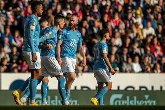 Malmö FFs Dennis Hadzikadunic jublar tillammans med Jo