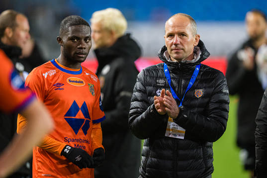Gilbert Koomson of Aalesund and Bjørn Erik Melland, sports