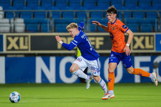 Ola Brynhildsen of Molde and Nikolai Hopland of Aalesund