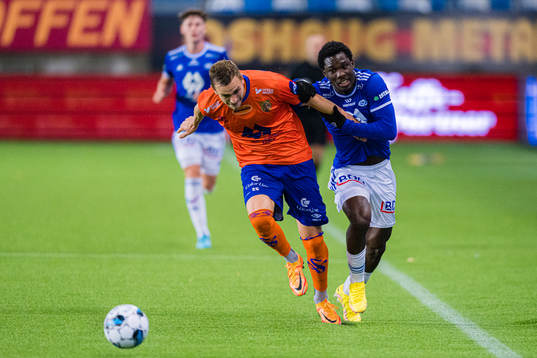 Besim Serbecic of Aalesund and Datro David Fofana of Molde