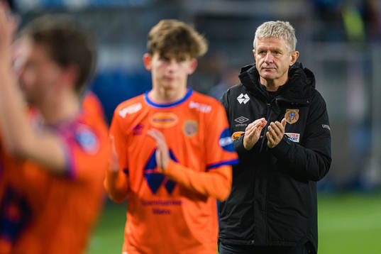 Lars Arne Nilsen, head coach of Aalesund, looks dejected