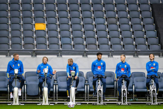 Goalkeeper Robin Olsen, Emil Forsberg, Daniel Lundgren,
