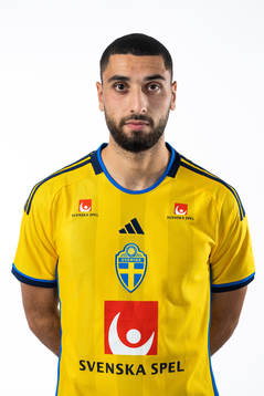 Aiham Ousou of the Swedish national football team poses for