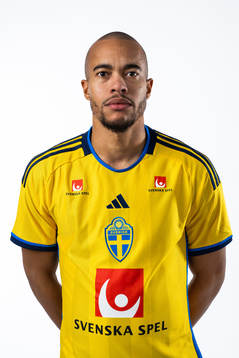 Robin Quaison of the Swedish national football team poses