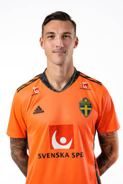 Goalkeeper Andreas Linde of the Swedish national football
