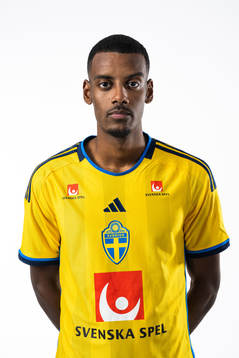 Alexander Isak of the Swedish national football team poses
