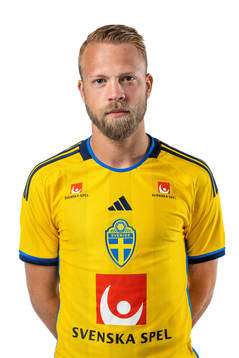 Daniel Sundgren of the Swedish national football team poses