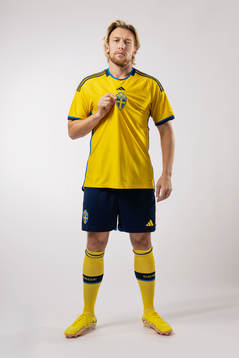 Emil Forsberg of the Swedish national football team poses