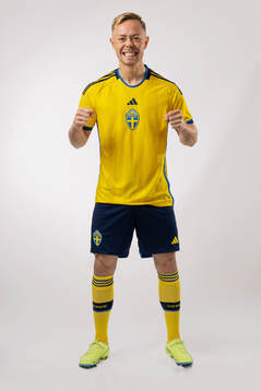 Joel Andersson of the Swedish national football team poses