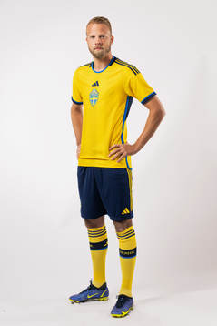 Daniel Sundgren of the Swedish national football team poses