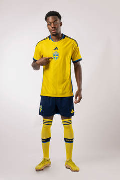 Anthony Elanga of the Swedish national football team poses