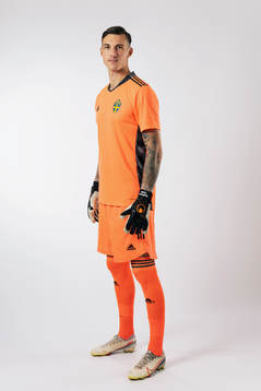 Goalkeeper Andreas Linde of the Swedish national football