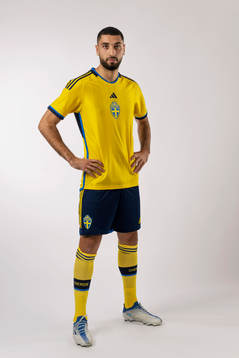 Aiham Ousou of the Swedish national football team poses for