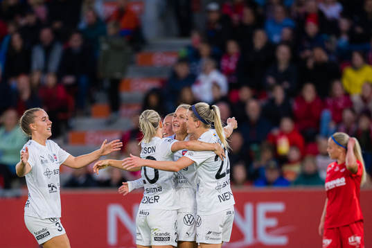 Olivia Holdt of Rosengård celebrates
