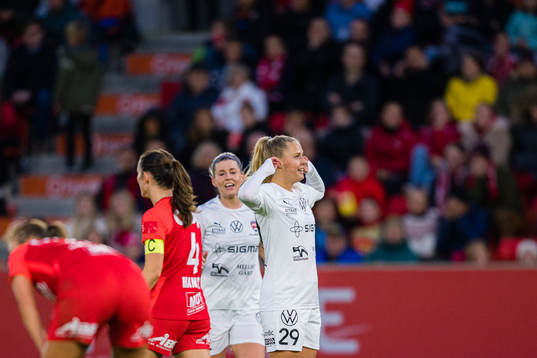 Olivia Holdt of Rosengård celebrates