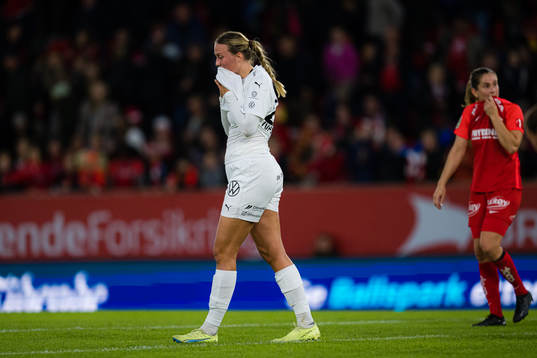 Stefanie Sanders of Rosengård looks dejected