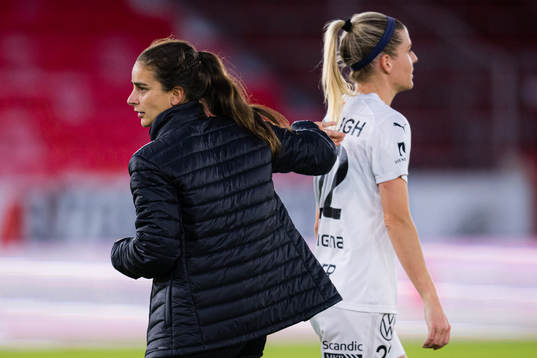 Renée Slegers, head coach of Rosengård, and Olivia