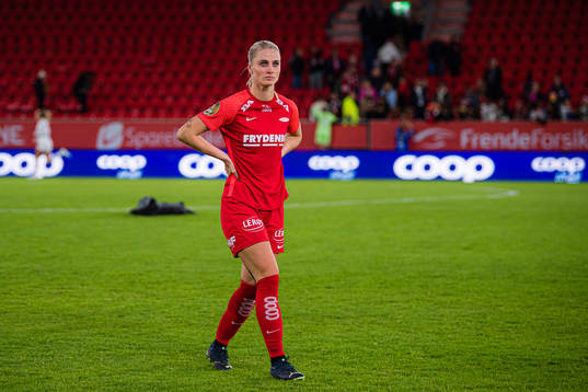 Svava Ros Gudmundsdottir of Brann looks dejected