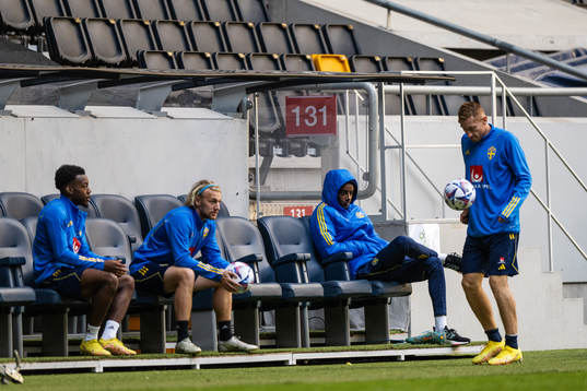Anthony Elanga, Emil Forsberg, Alexander Isak and Dejan