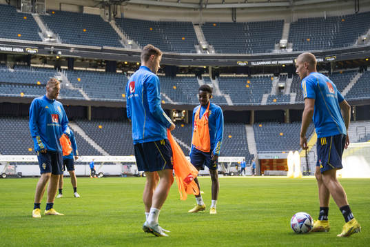 Dejan Kulusevski, Anthony Elanga and Ludwig Augustinsson