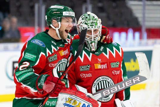 Frölundas Christian Folin och målvakt Lars Johansson